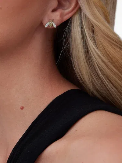 18K黄金 BEE 钻石耳环