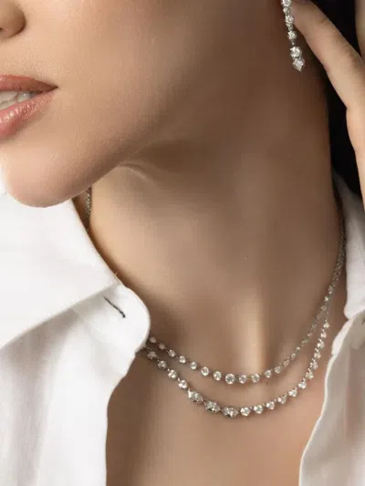 Jade Trau Poppy Loop Diamond Earrings In Brown