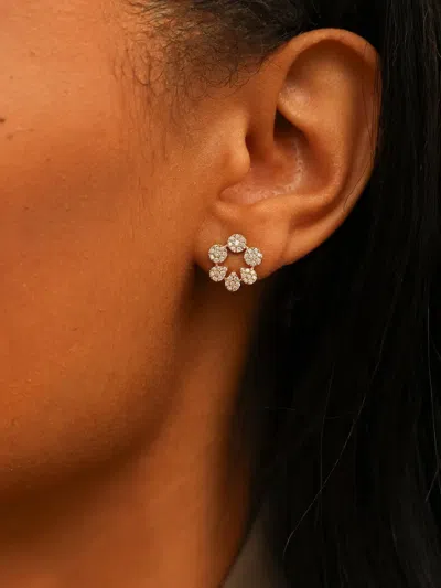 Dana Rebecca Designs 14k Yellow Gold Taylor Beth Cutout Diamond Stud Earrings In Gold