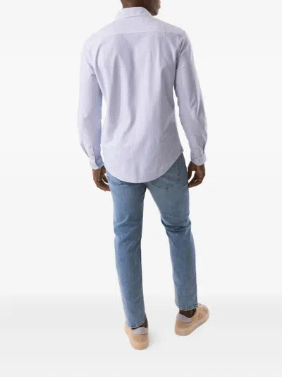 Eleventy Stripe-pattern Long-sleeve Shirt In Blue