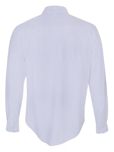 Eleventy Stripe-pattern Long-sleeve Shirt In Blue