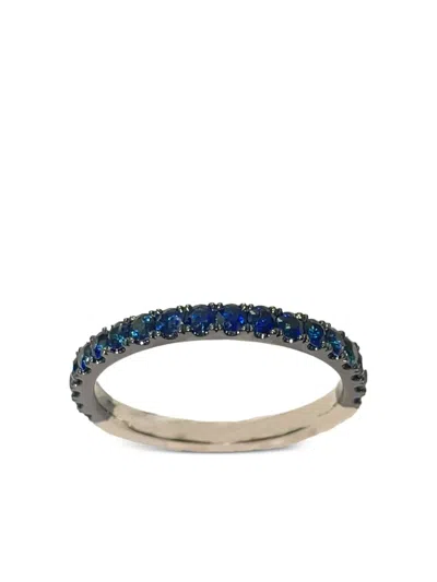 Stéfère 18k White Gold Classic Stack Sapphire Ring In Metallic