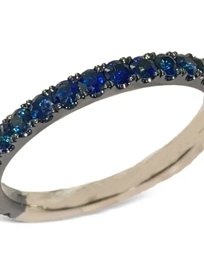 Stéfère 18k White Gold Classic Stack Sapphire Ring In Metallic