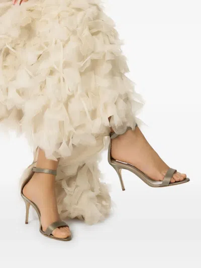 Manolo Blahnik 90mm Chaos Sandals In Gray