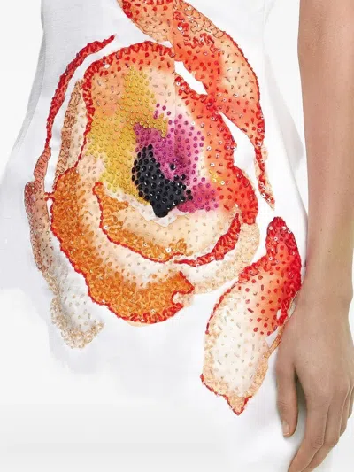 Acler Pendoylan Floral-embellished Satin Dress In Multi