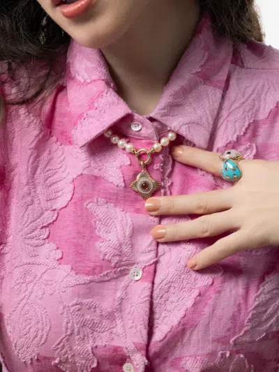 Storrow Jewelry 14kt Yellow Gold Vivienne Medallion Necklace In Gold