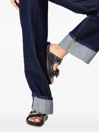 Mystique Buckle Studded Sandals In Brown