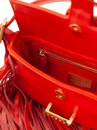 Gedebe Mini Habibi Fringed Bag In Red