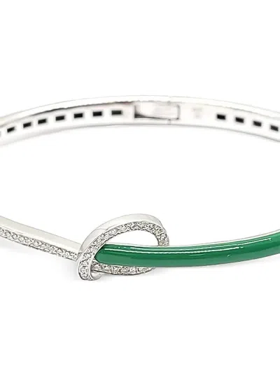 Andreoli White Gold Know Diamond Bracelet In Silver