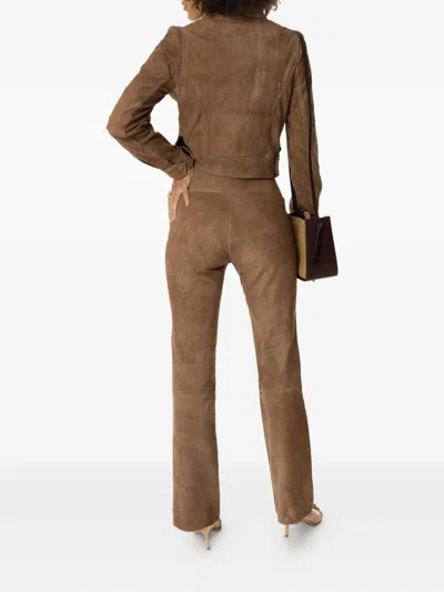 Sprwmn Suede Trousers In Brown