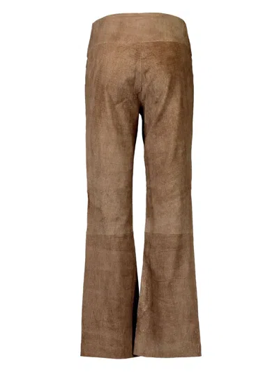 Sprwmn Suede Trousers In Brown