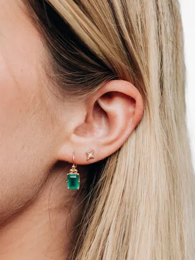 Anzie 14k Yellow Gold Mini Gothic Diamond Earring In Gold