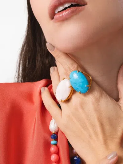 Bounkit Jewelry Pearl Barbara Ring In Gold