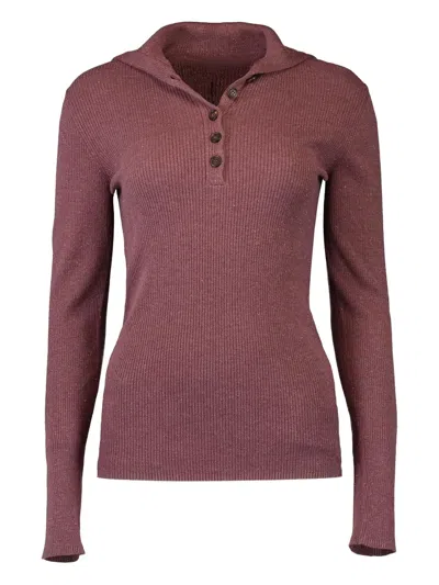 Brunello Cucinelli Lurex Ribbed T-shirt In Purple