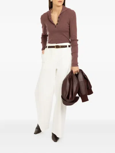 Brunello Cucinelli Lurex Ribbed T-shirt In Purple