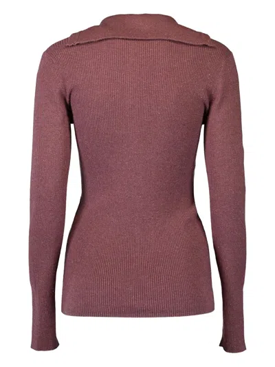 Brunello Cucinelli Lurex Ribbed T-shirt In Purple