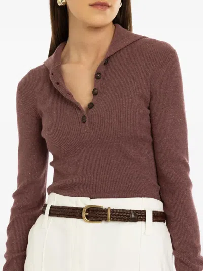 Brunello Cucinelli Lurex Ribbed T-shirt In Purple