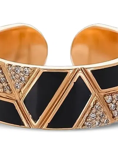 Alessa Jewelry 18k Rose Gold Elixer Diamond Ring In Multi