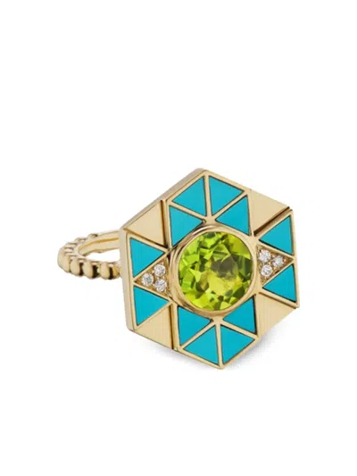 Harwell Godfrey 18k Yellow Gold Evil Eye Multi-stone Ring In Brown