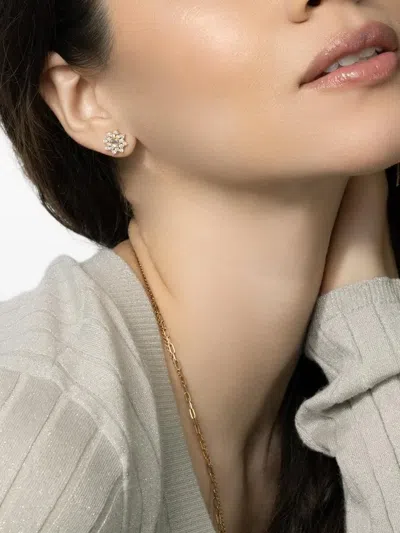 Parulina 18k Rose Gold Sherzade Diamond Earrings In Brown