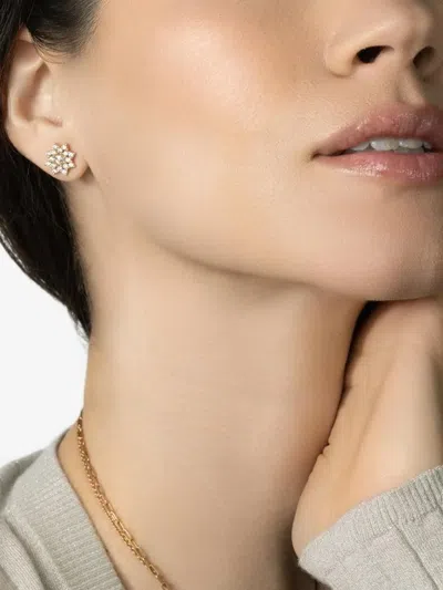 Parulina 18k Rose Gold Sherzade Diamond Earrings In Brown