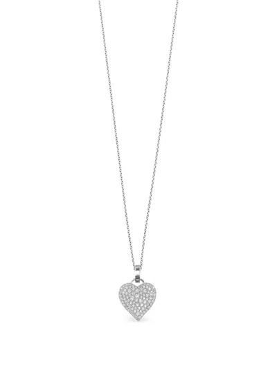 Robinson Pelham 14k White Gold Fortune Heart Diamond Necklace In Brown