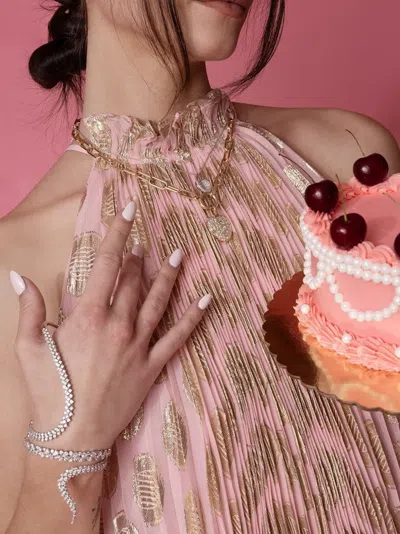 Robinson Pelham 14k White Gold Fortune Heart Diamond Necklace In Brown