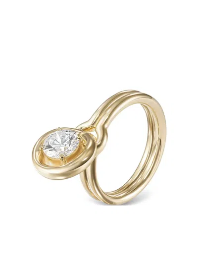 Melissa Kaye 18k Yellow Gold Rocky Diamond Ring In Brown