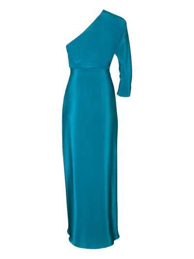 Andres Otalora One-shoulder Draped Dress In Blue