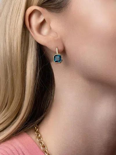 Goshwara 18k Yellow Gold Topaz Diamond Earrings In Multi