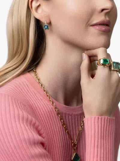 Goshwara 18k Yellow Gold Topaz Diamond Earrings In Multi