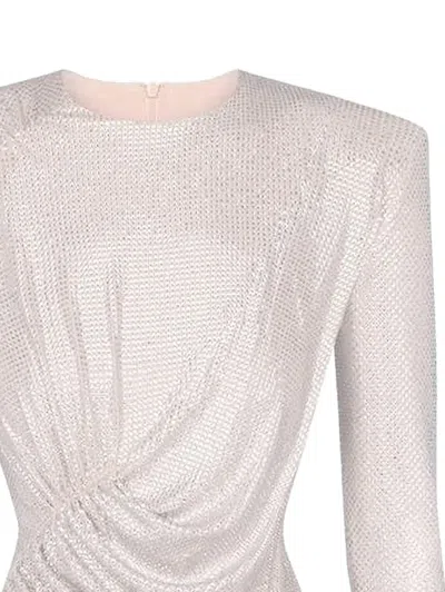 Alexandre Vauthier Strass-embellished Asymmetric Midi Dress In Neutral