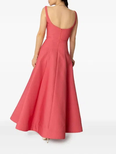 Lela Rose Scoop-neck Midi Dress In Pink