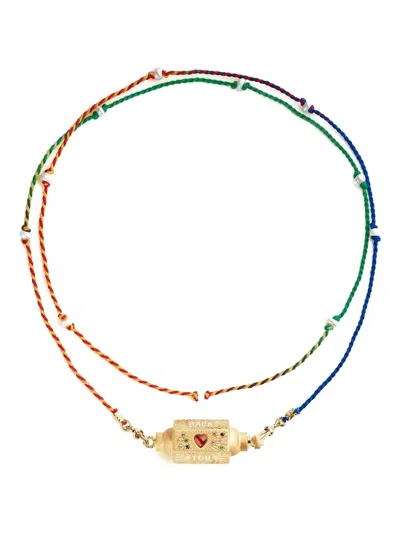 Marie Lichtenberg 14k Yellow Gold Heart Locket Sapphine Necklace In Gold