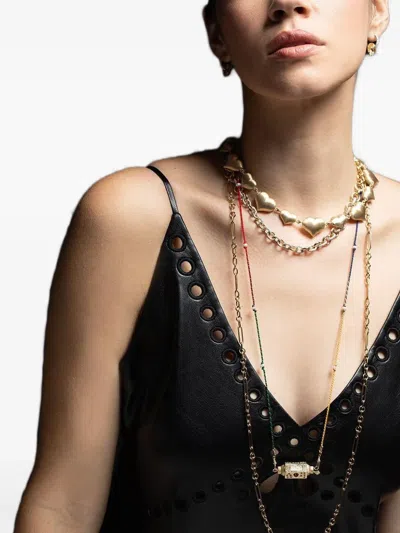 Marie Lichtenberg 14k Yellow Gold Heart Locket Sapphine Necklace In Gold