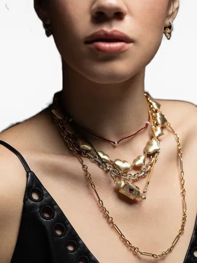 Marie Lichtenberg 14k Yellow Gold Heart Locket Sapphine Necklace In Gold