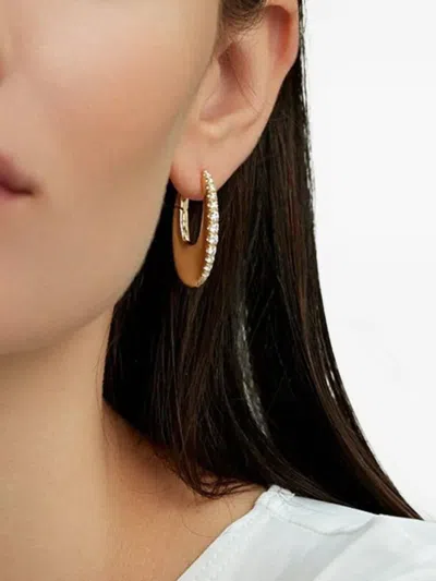 Melissa Kaye Yellow Gold Diamond Hoop Earrings In Gold