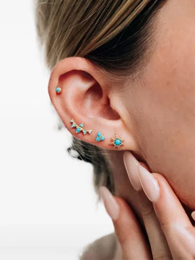 Anzie 14k Yellow Gold Dew Earrings In Brown