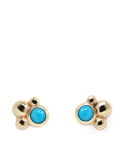 Anzie 14k Yellow Gold Dew Earrings In Brown