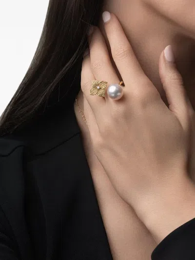 Piranesi 18k Yellow Gold Fiore Yellow Sapphire And Diamond Ring In Brown