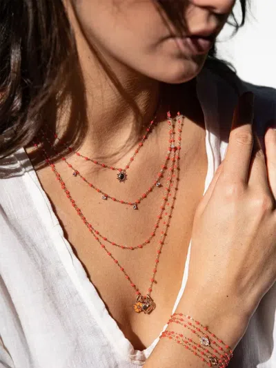 Gigi Clozeau 18k Yellow Gold Necklace In Red