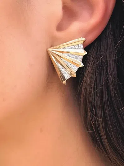 Phillips House 14kt Yellow Gold Fan Aura Earrings In Gold