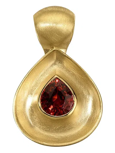 Jade Ruzzo 18k Yellow Gold Garnet Gong Pendant In Gold