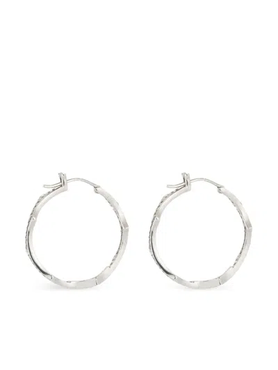 Parulina Briar Diamond Hoop Earrings In Silver