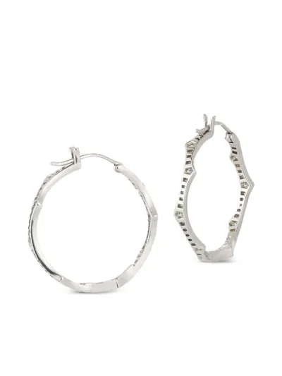 Parulina Briar Diamond Hoop Earrings In Silver
