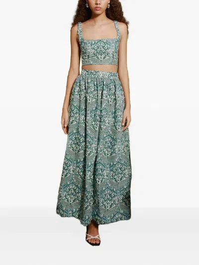 Agua By Agua Bendita Amanda Ceiba Square-neck Top In Blue