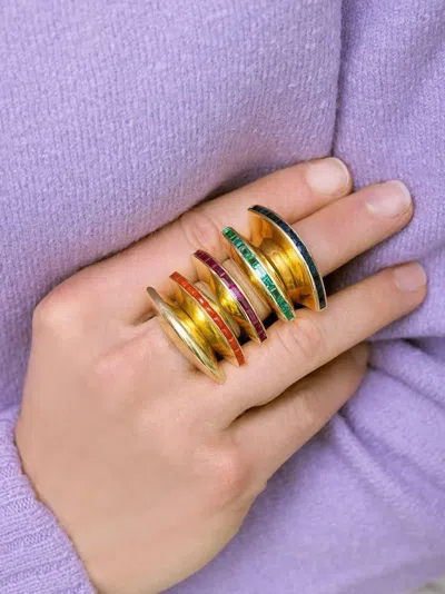 Jenna Blake 18k Yellow Gold Eclipse Emerald Ring In Gold