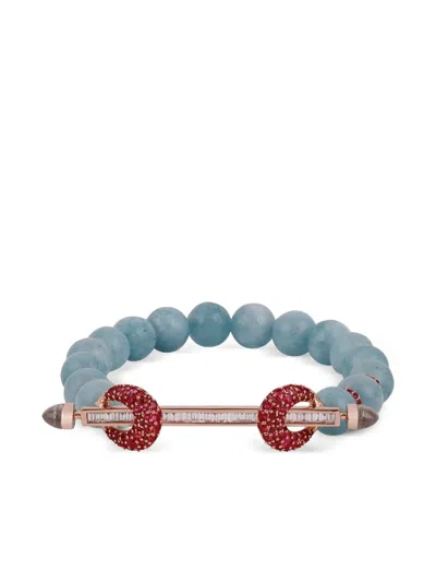 Ananya 18k Rose Gold Multi-stone Bracelet In Blue