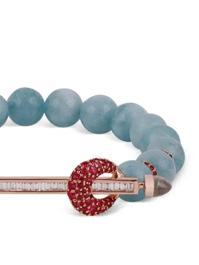 Ananya 18k Rose Gold Multi-stone Bracelet In Blue
