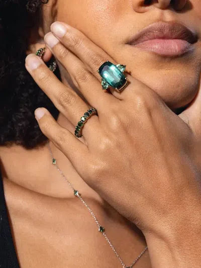 Fiszman Jewel 18k Yellow Gold Tourmaline Eternity Ring In Metallic